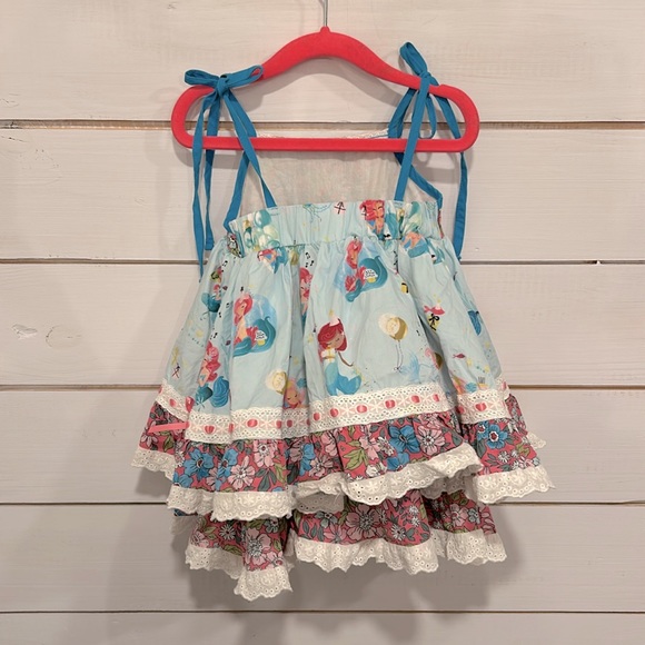 Mia Miel “Shellebration” Ruffled and Lace Sundress with Bloomer Shorts, 3T - Picture 4 of 7
